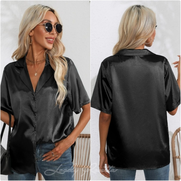 Classic Buttoned Collared Neck Short Sleeve Shirt - Picture 7 of 9